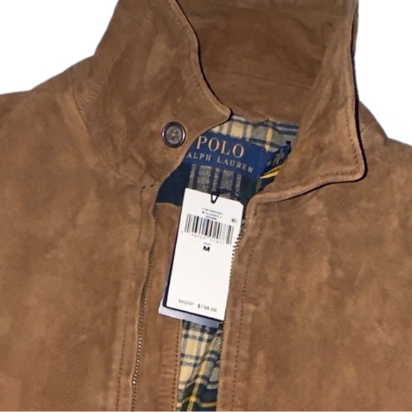Polo by Ralph Lauren Irvin Goat Suede Bomber Jacket in Country Brown - Picture 6 of 11